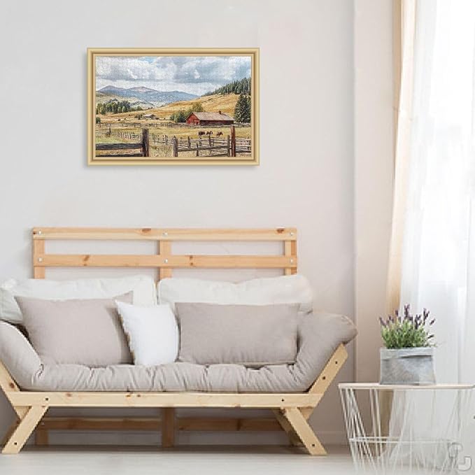 Cowboy Ranch Horse Jigsaw Puzzle Wooden Puzzles Difficult Brain Teasers for Adults 1000 Piecing