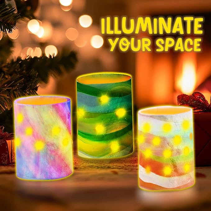 Make Your Own Clay Luminaries - Light-up DIY Clay Lanterns Making Kit Activity for Boys Girls and Teens Age 8 9 10 11 12 Year Old and up, Arts and Crafts Clay Lantern Toys for Kids Ages 8-12