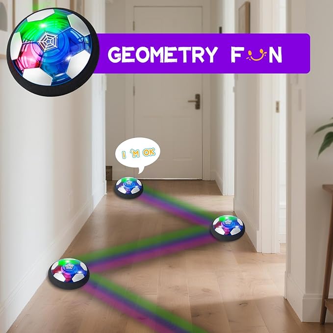 Rechargeable Hover Soccer Ball- Kids Toys - Indoor Toddler Game -Birthday for Boy Age 3,4,5,6,7,8,9 Years Old - Easter Basket Essential- Stocking Stuffers - Yankee Swap-2Packs