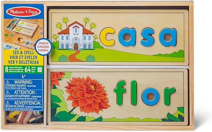 Melissa & Doug Spanish See & Spell Educational Language Learning Toy - FSC-Certified Materials