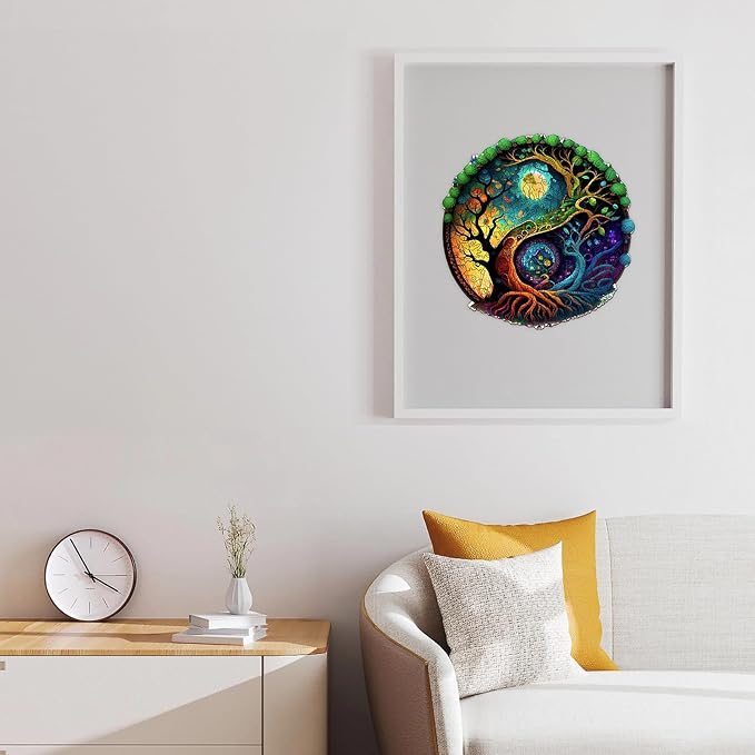 Wooden Puzzles for Adults, Unique Puzzles for Adults, Irregular Animal Shaped Wooden Jigsaw Puzzles, Creative Birthday Gift,11.8 x 9.1 inch, Forest Castle