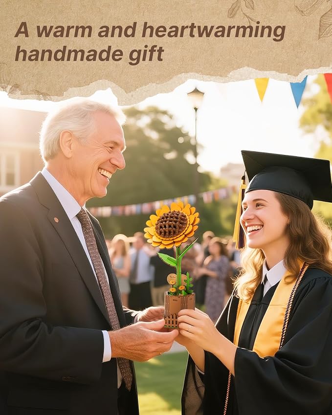 3D Sunflower Wooden Puzzles for Adults,DIY Wooden Flower Craft,DIY Wooden Flowers Model Kit Building Set Craft for Adults to Build.(3.9 * 3.6 * 9.1in 86PCS)