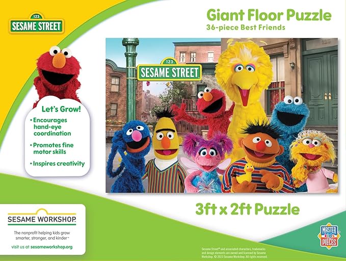 Sesame Street - Best Friends 36pc Floor Puzzle - Jigsaw Puzzle with Vibrant Artwork and Durable Pieces - Fun Family Activity, Brain Challenge, and Educational Entertainment for Kids, Teens, and Adults