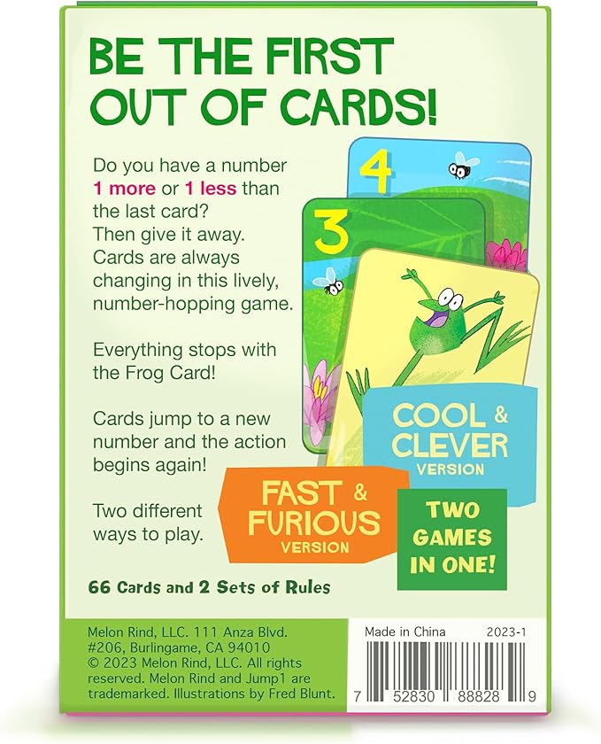 Melon Rind Jump 1, Math Game for Kids Learning Adding and Subtracting by 1, Lively, Card Game, Quick Activity for Boosting Math Confidence, Easy Screenless Fun, Perfect for Kindergarteners, Ages 5+