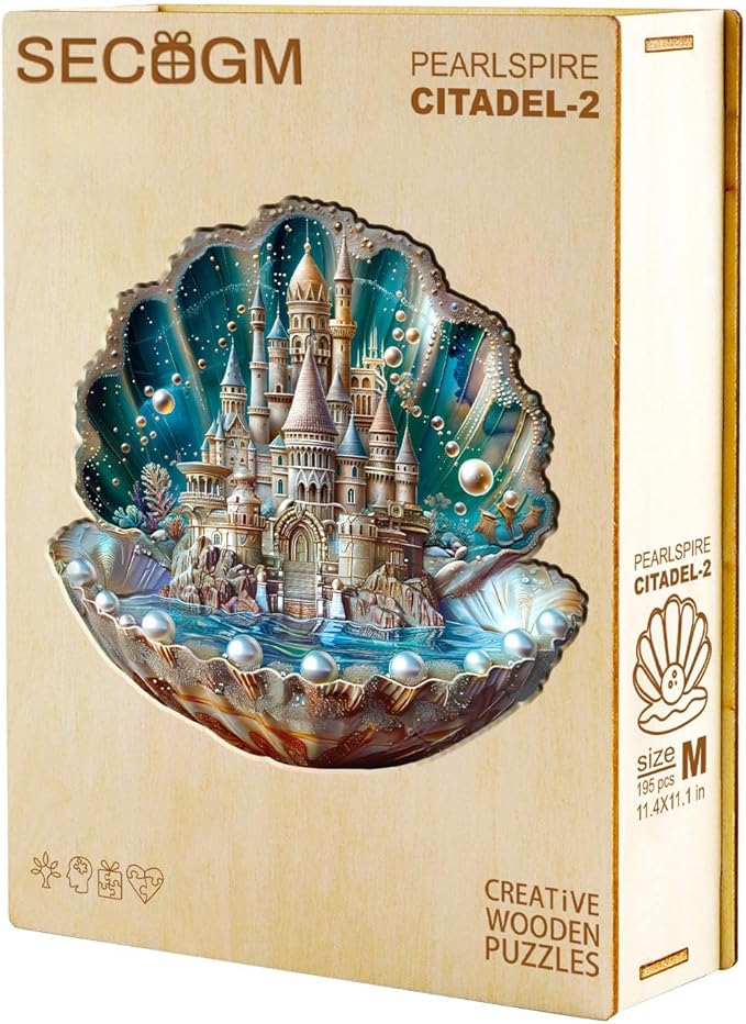 Wooden Puzzles for Adults - Pearlspire Citadel Wood Puzzles Adult - Unique Animal Shape Wooden Jigsaw Puzzles for Adults - Birthday Gifts for Puzzle Lovers, Family (8.5 * 8.2in)
