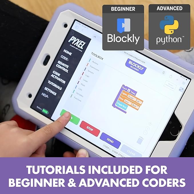 Educational Insights PYXEL A Coder’s Best Friend - Coding Robots for Kids with Blockly & Python Coding Languages, Easter Basket Stuffers for Kids, Coding for Kids Ages 8+, STEM Toys
