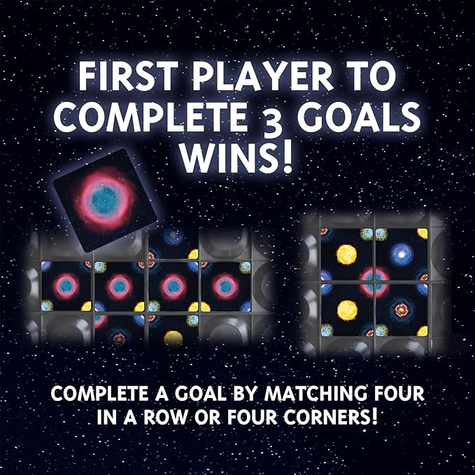 Calliope Games Four Corners: Galaxy - Family Board Game - Captivating Art, Strategy, & Pattern Matching Puzzle for Kids & Adults - 1-6 Players - from The Makers of Tsuro and Roll for It!