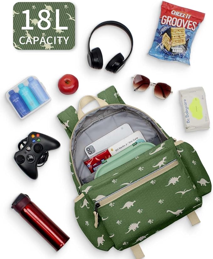 Corduroy Kids Backpack for Boys 6-10: Boys Girls Backpacks for Elementary Kindergarten 15” H Fit Folder