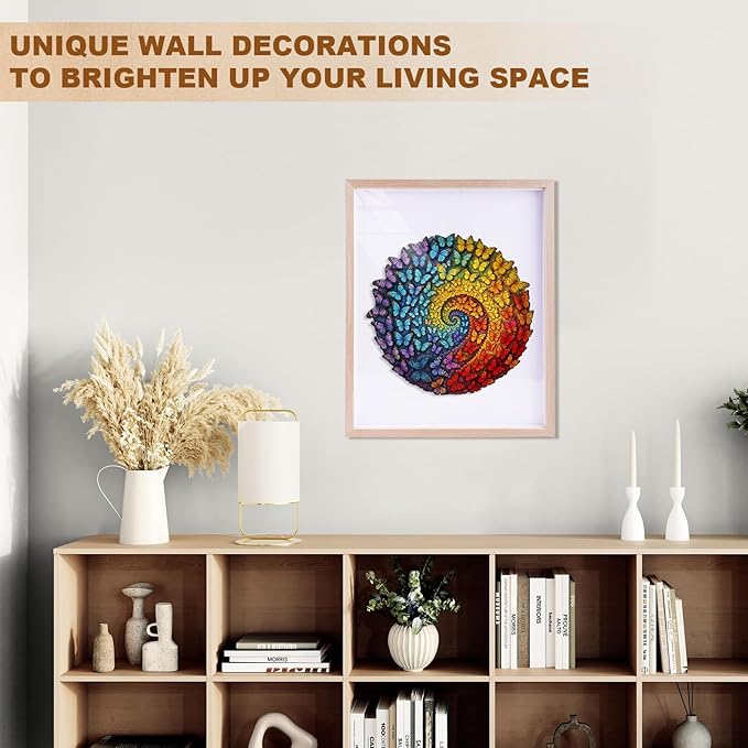 Wooden Puzzles for Adults - Swirl Butterfly Wood Puzzles Adult - Unique Animal Shape Wooden Jigsaw Puzzles for Adults - Birthday Gifts for Puzzle Lovers, Family (11.4 * 11.3in)