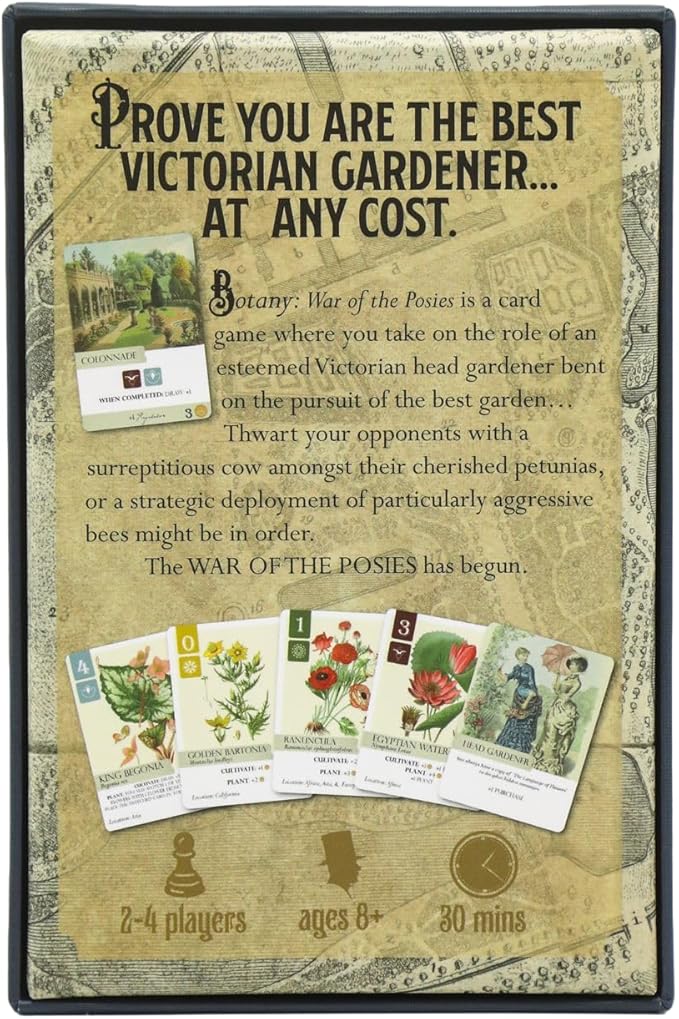 Botany: War of the Posies | Family Strategy Game for Young Botanists and Adults | Ages 8+ | for 2-4 Players | Average Playtime 30 mins | Perfect for Family Game Night
