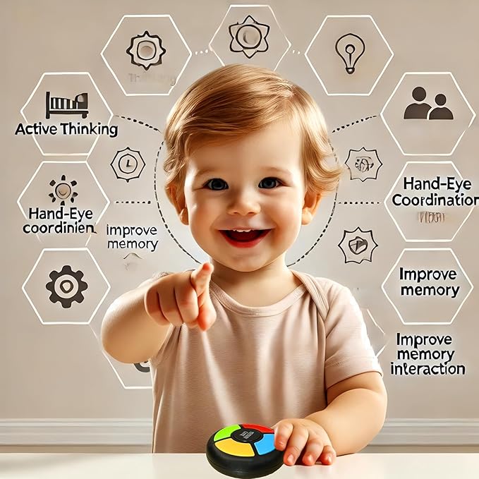 Light Up Memory Game Handheld Electronic Toys Color Memorizing Classic Board Games Quiz Game with Lights and Sounds (907) (907)