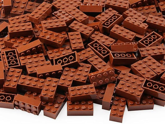 Feleph 2x4 Bricks 320 Pieces Reddish Brown Parts Building kit Creative Play Set Classic Blocks Toy Accessories Compatible with 3001 Major Brands (Reddish Brown)