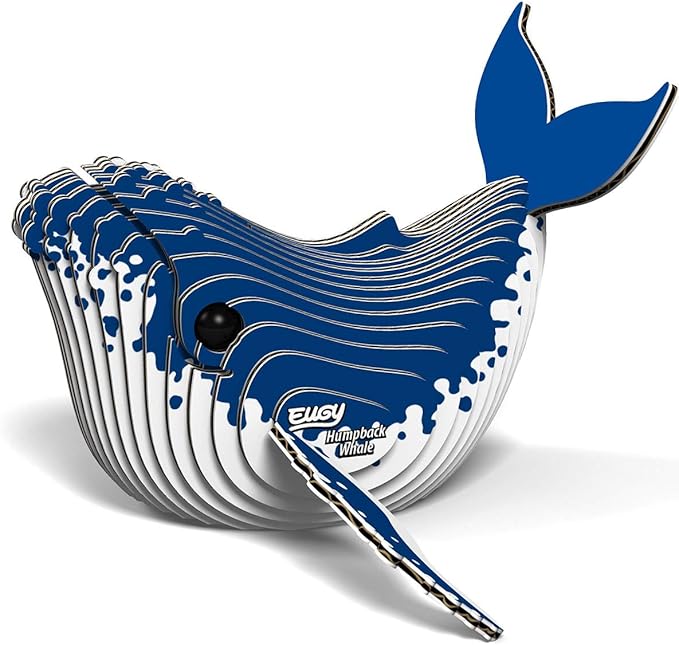 Eugy Humpback Whale 3D Puzzle, 25 Piece Eco-Friendly Educational Toy Puzzles for Boys, Girls & Kids Ages 6+