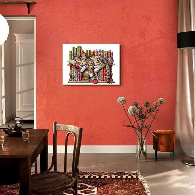 Wooden Puzzle 100PCS Ragdoll and Butterfly Unique Shape Advanced Wood Puzzle for Adults,Holiday Birthday Gift,Craft kit (Dreamy Dragon-Li, Medium)