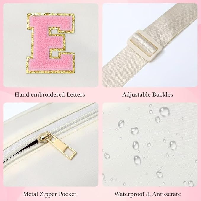 YOOLIFE Thank You Gifts for Women - Personalized Birthday Gifts for Women Mom Friend Sister Teacher Girlfriend Wife Her, Initial Belt Bag Crossbody Bags, White O