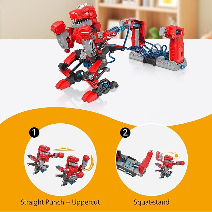 Hydraulic Boxing Bots, STEM Building Kit for Kids, Build 2 Hydraulic-Powered Battle Robots for Kids, STEM Educational Fighting Robots Toy Set, Gift for Birthday for Boys & Girls Ages 8-16