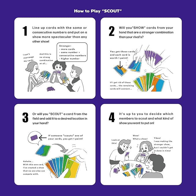 Scout – Award-Nominated Strategic Card Game | 2–5 Players | Ages 9+ | Portable Travel Game