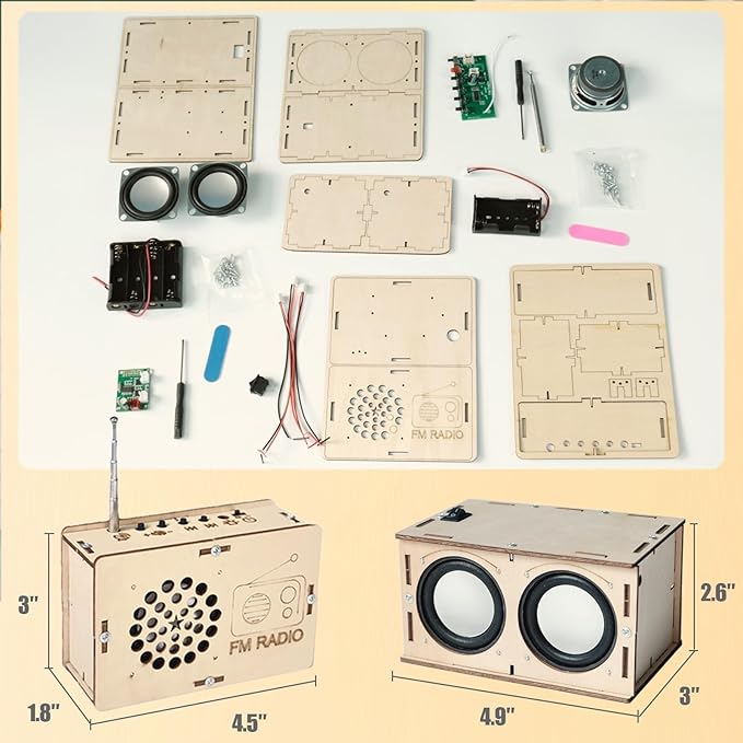STEM Toys for Ages 8-13 Stocking Stuffers Teen Birthday Gifts for 9 10 11 12 14 15 16+ Year Old Boys Girls Kids Science Engineering Kit Circuit DIY Electronics Projects Building Your Own Speaker Radio