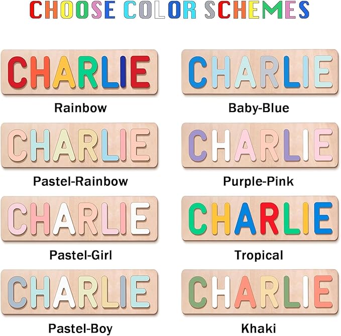 Personalized Name Puzzle for Kids Personalized Baby Gifts First Birthday for Girls & Boys Name Puzzles for Toddlers 1-3 Montessori Learning Toddler Toy Alphabet Puzzle