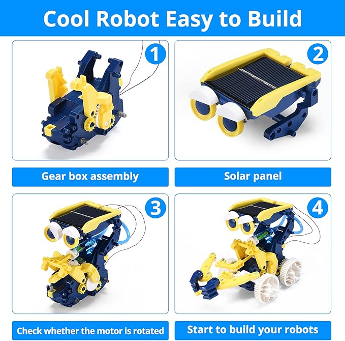 STEM Projects 11-in-1 Solar Robot Toy for Kids Ages 8-12, Science Kits Educational Robotics to Build, Christmas Birthday Gifts for 8 9 10 11 12 13 14 Year Old Boys Girls Teens.
