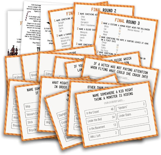 Halloween Friendly Feud Quiz, Halloween Party Game Activity, Feud Trivia Quiz - 005I