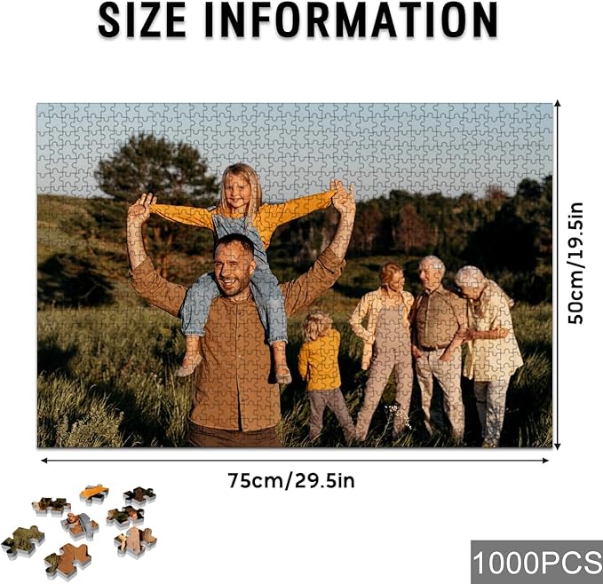Custom Puzzle, Personalized Puzzle from Photos, Customized Puzzle 120/200/300/500/1000/1500 Pieces for Family, Christmas, Pet, Birthday, Wedding Gift