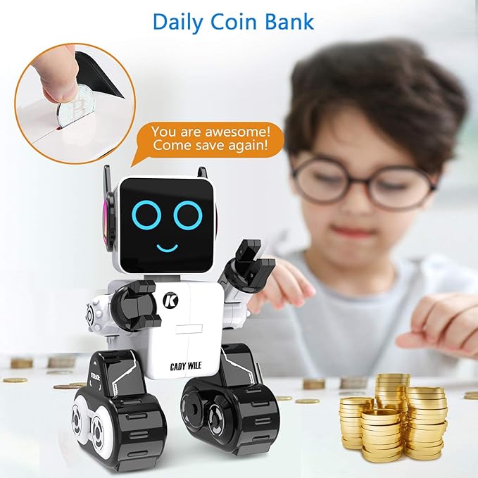 Robot Toy for Kids, Remote Control and Intelligent Programming RC Robot, Music, Dancing, Talk, Play with Kids as a Gift for Gril and Boy(White)
