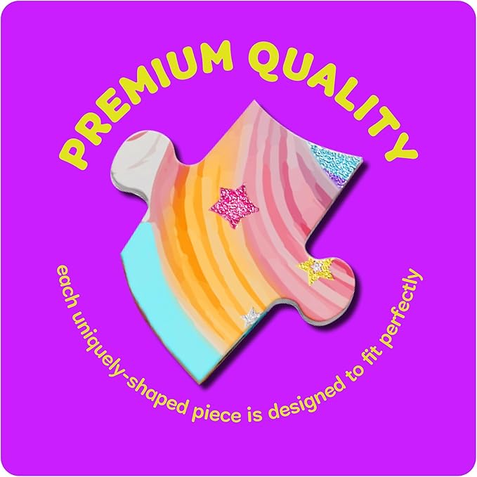 Dan&Darci Jumbo Shimmery 45-Piece Unicorn Floor Puzzle for Kids Ages 3-6 Years Old- Large Toddler Puzzles Age 3, 4, 5, 6 Year Olds - Easter Toys for Girls - Little Girl Birthday Gift