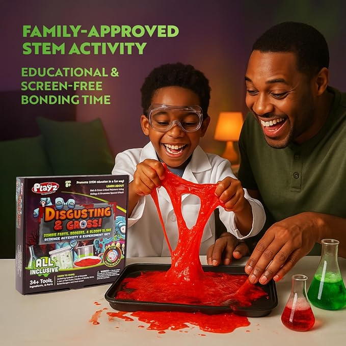 Playz Disgusting n' Gross Zombie Poop - DIY Stem Learning & Educational Science Kit for Kids Age 8 9 10 11 12 13+ Years Old with 34+ Experiment Tools - Kids Toys and Craft Activities for Boys & Girls