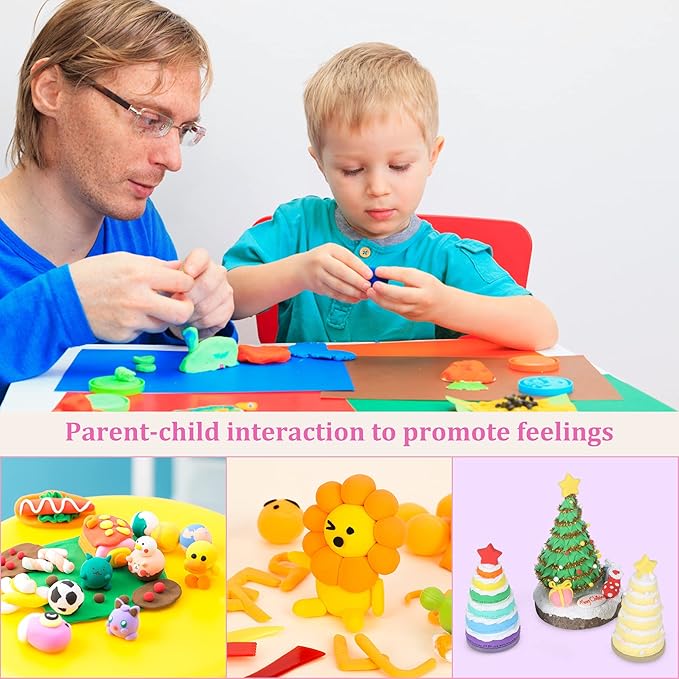 Aestd-ST Polymer Clay Kits 72Colors, Modeling Clay for Kids, Non-Stick Molding Oven Bake with 20 Sculpting Tools and 82 DIY Accessories, Craft Gift for Children and Adults.