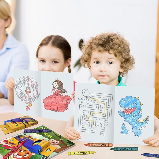 Elfew 20 Pcs Small Coloring Books for Kids Ages 4-8(5.1 * 6.7in), Bulk Coloring Books for Ages 3-5, Puzzle Bookds for Kids Party Favor, School Goodie Bags Stuffers for Boys Girls