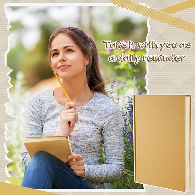 Henoyso 16 Pcs A5 Blank Notebooks Journals Bulk 100 Sheets/200 Pages Unlined Craft Notebooks Kraft Sketchbooks Hardcover for Writing Drawing for Gifts Students School Office Traveler, 8.3 x 5.7 in