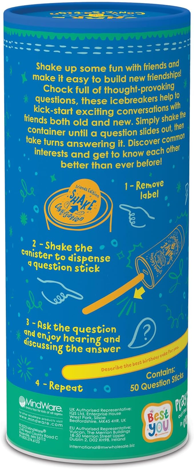 MindWare Best You Shake Up The Conversation Friends Edition - Includes 50 Colorful Question Sticks