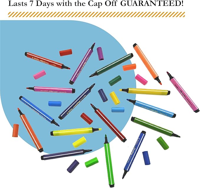 The Pencil Grip Magic Tri Stix, Non-Toxic and Washable Markers For Kids, 24 Assorted Stix Markers, TPG-397