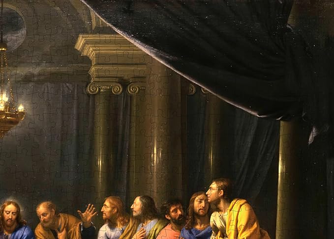 1000 Piece - Museum Jigsaw Puzzle: The Last Supper Puzzle for Adults ca. 1678 by Jean-Baptiste de Champaigne Religious Art Jesus | Christian Puzzle - Bible Puzzles for Adults