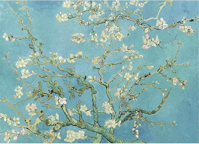 MaxRenard 1000 Pieces Jigsaw Puzzle Game Oil Painting Almond Blossom