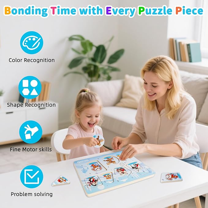 Sound Puzzle for Toddlers – Wooden Pegged Puzzle with Real Animal Sound Effects, Educational Farm Animal Toy for Kids Aged 12 Months+ – A Fun & Safe Gift for Boys & Girls