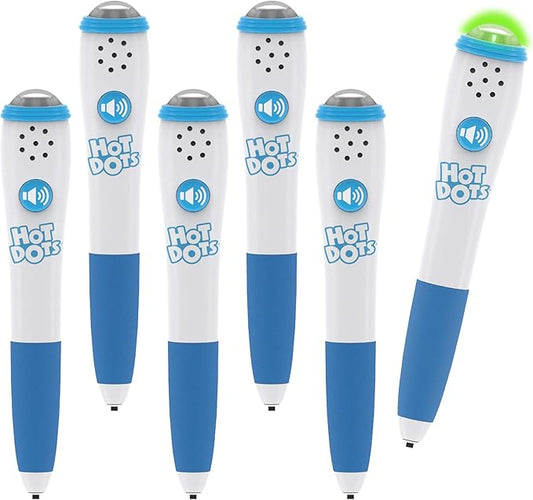 Educational Insights Hot Dots Light-Up Interactive Pen, Set of 6 Pens, Interactive Learning, Compatible with Any Hot Dots Set (Workbooks Not Included)