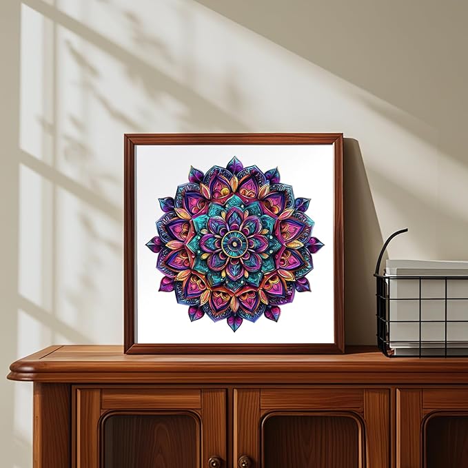 Wooden Jigsaw Puzzles, Mandela Wooden Puzzles for Adults 200 Pcs, 11.2'' x 11.4'' Luxurious Shaped Wood Puzzle, Beautiful Package, Best Gift for Adults and Kids, Family Game