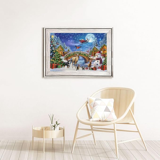 Christmas Puzzle Eve 1000 Pieces Jigsaw Puzzles for Adults,Winter Santa Claus Decoration Christmas Jigsaw Puzzles 1000 Piece Christmas Puzzle for Adults Winter Puzzle for Family Party Holiday