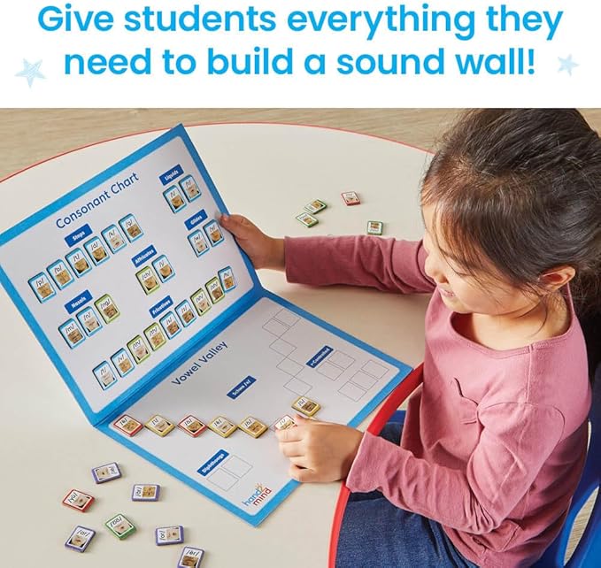 hand2mind Desktop Magnetic Sound Wall Boards, Letter Sounds, Phonics & Phonemic Awareness, Speech Therapy Materials, Science of Reading Manipulatives, Teacher Supplies for Classroom (Set of 6)