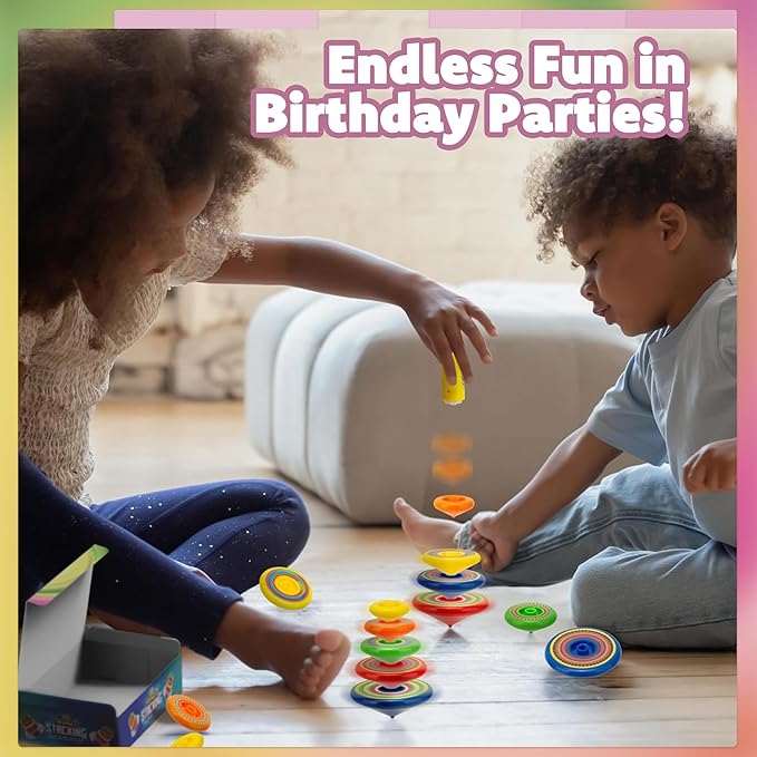 IPIDIPI TOYS Spineez Stacking Spinning Tops for Kids – Set of 3, 15-Piece UFO Spinner Toys – Ideal Birthday Party Favors, Goodie Bag Stuffers, School Prizes, Classroom Rewards for Boys & Girls