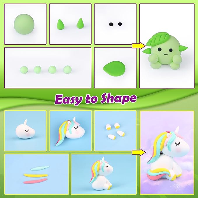 ESSENSON Air Dry Clay 76 Colors, Modeling Clay for Kids, DIY Molding Magic Clay for with Tools, Toys Gifts for Age 3 4 5 6 7 8+ Years Old Boys Girls Kids