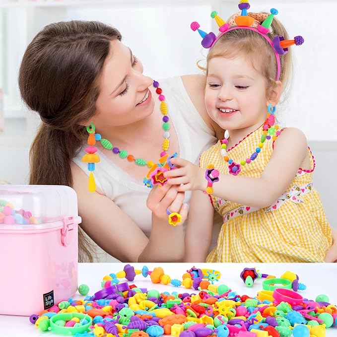 NIDOOT 550Pc+ Pop Beads Jewelry Making kit for Girls 4-6，Arts and Crafts for Kids Ages 4-8，Toys for 3 4 5 6 Years Old Girl Birthday Christmas Gifts Ideas, Bracelet Necklace Ring Snap Bead Set