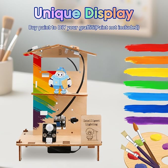 ESP32 STEM Science Kits for Kids Ages 8-10-12, 3 in 1 Smart Home Education Kit, Wooden 3D Puzzles Toys Children's DIY Building Crafts Model Set, Christmas Birthday Gift for Girls Boys
