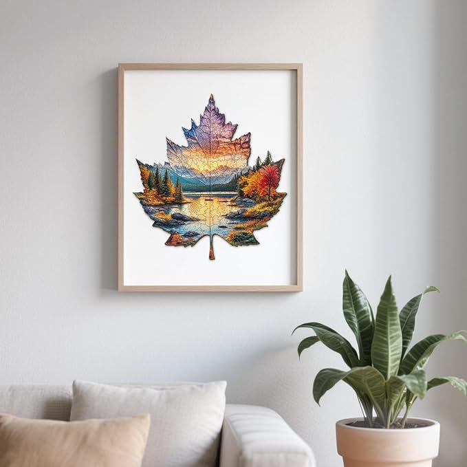 Wooden Puzzles for Adults - Sunset Maple Wood Puzzles Adult - Unique Animal Shape Wooden Jigsaw Puzzles for Adults - Birthday Gifts for Puzzle Lovers, Family (11.4 * 10.6in)