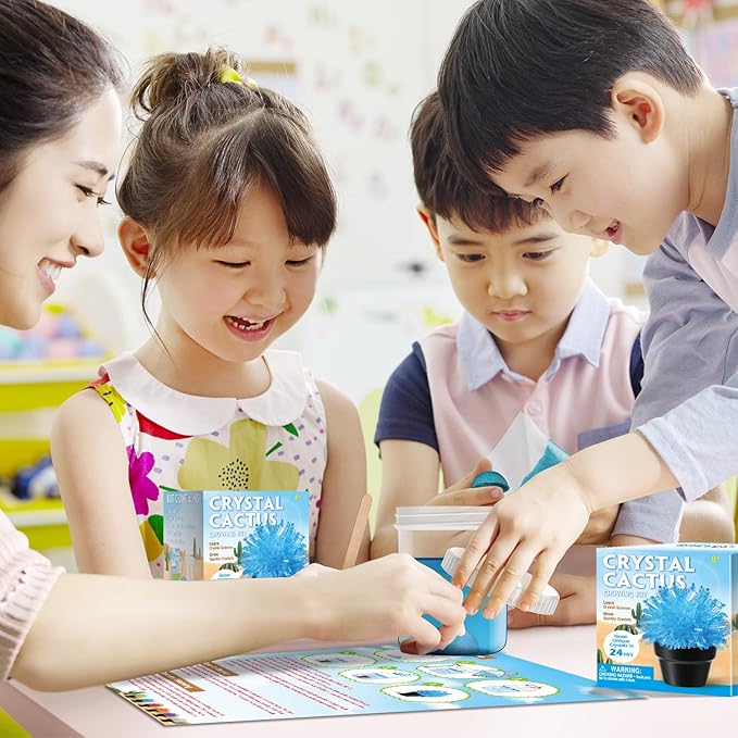 Crystal Growing Kit for Kids, Cactus-Blue DIY Crystal Science Experiment Set, Grow Your Own Crystals, STEM Educational Chemistry Kit for Boys & Girls Ages 6-12, Fun Science Lab Gift for Kids
