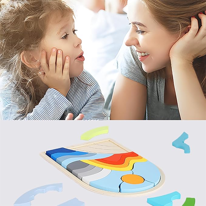 Jigsaw for Baby Boys, Wooden Puzzles for Toddlers 3-5, Boys Girls Birthday Gift for Kids Ages 4-6, Toddler Puzzles Montessori Toys for 3 Year Old, Great Gifts for 3+ Year Olds (Hills)