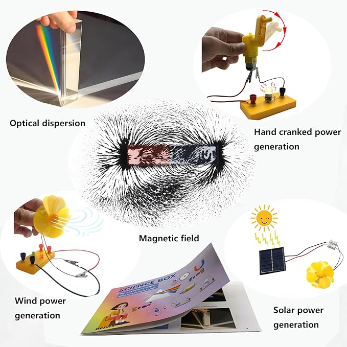 Delinx Science Experiments STEM Kit | Electromagnetism & Circuit Learning Set | Physics Lab Kit with Magnets, Solar Power, Magnetic Levitation | Educational Set for 6 7 8 9 10 12 Years Old Kids