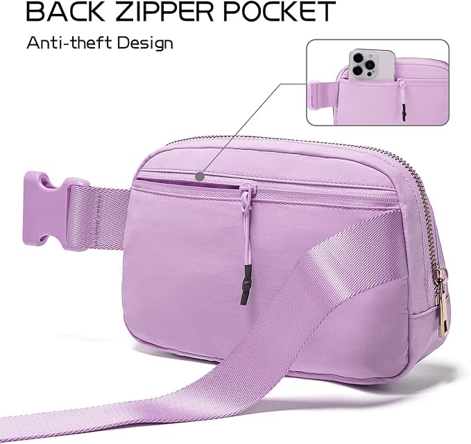 Gitus Gifts for 8 9 10 11 12 Year Old Girls Belt Bag Fanny Pack Crossbody Bags with Initial Letter Patch Cute Stuff Birthday Gifts for Teen Girls Women Personalized Trend Stuff (Lavender-W)